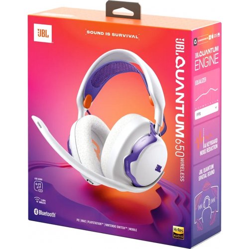 Наушники JBL Quantum 650 (JBLQTUM650WHT) White купить в Украине: Киев, Днепр, Харьков, Одесса  | Низкая цена, отзывы, характеристики от TELEMART фото