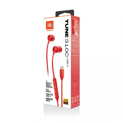 Наушники JBL Tune 310C (JBLT310CRED) Red купить в Украине: Киев, Днепр, Харьков, Одесса  | Низкая цена, отзывы, характеристики от TELEMART фото