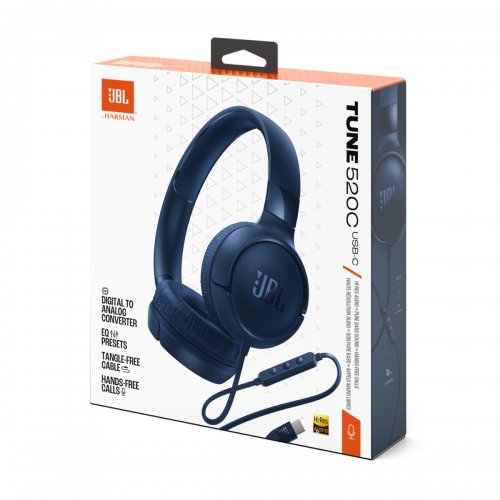 Наушники JBL Tune 520C (JBLT520CBLU) Blue купить в Украине: Киев, Днепр, Харьков, Одесса  | Низкая цена, отзывы, характеристики от TELEMART фото