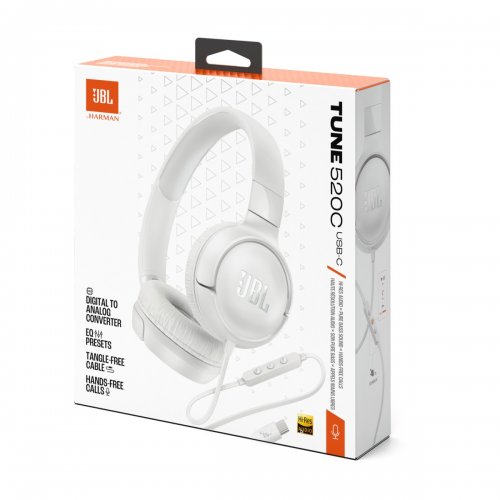 Наушники JBL Tune 520C (JBLT520CWHT) White купить в Украине: Киев, Днепр, Харьков, Одесса  | Низкая цена, отзывы, характеристики от TELEMART фото