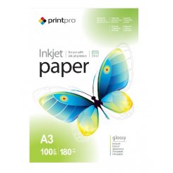 Фотопапір PrintPro глянцевий А3 180г/м2 100арк. (PGE180100A3)