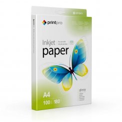 Фотопапір PrintPro глянцевий А4 180г/м2 100арк. (PGE180100A4)