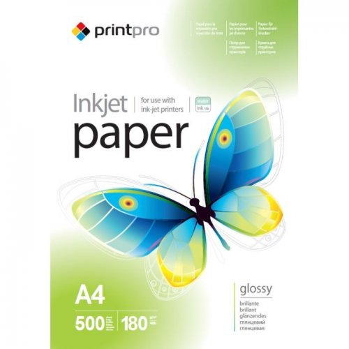 Фотопапір PrintPro глянцевий А4 180г/м2 500арк. (PGE180500A4) купити в Україні | Telemart фото