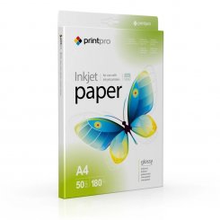 Фотопапір PrintPro глянцевий А4 180г/м2 50арк. (PGE180050A4)