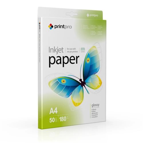 Фотопапір PrintPro глянцевий А4 180г/м2 50арк. (PGE180050A4) купити в Україні | Telemart фото
