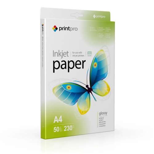 Фотопапір PrintPro глянцевий А4 230г/м2 50арк. (PGE230050A4) купити в Україні | Telemart фото