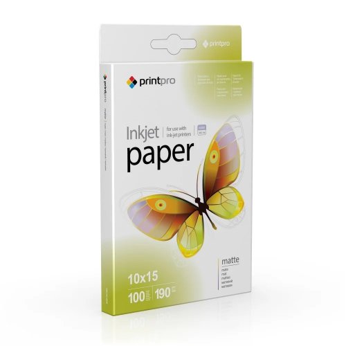 Фотопапір PrintPro матовий 10х15см 190г/м2 100арк. (PME1901004R) купити в Україні | Telemart фото
