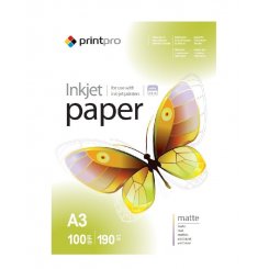 Фотопапір PrintPro матовий А3 190г/м2 100арк. (PME190100A3)