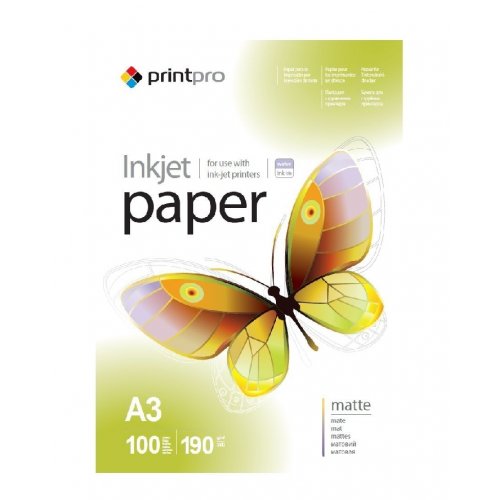 Фотопапір PrintPro матовий А3 190г/м2 100арк. (PME190100A3) купити в Україні | Telemart фото