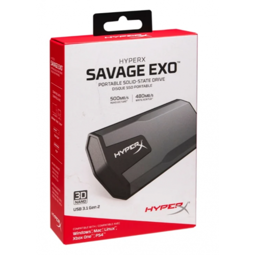 Продати SSD-диск HyperX Savage EXO 3D TLC 480GB USB 3.1 (SHSX100/480G) за Trade-In у інтернет-магазині Телемарт - Київ, Дніпро, Україна фото