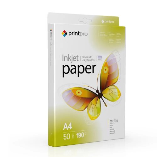 Фотопапір PrintPro матовий А4 190г/м2 50арк. (PME190050A4) купити в Україні | Telemart фото