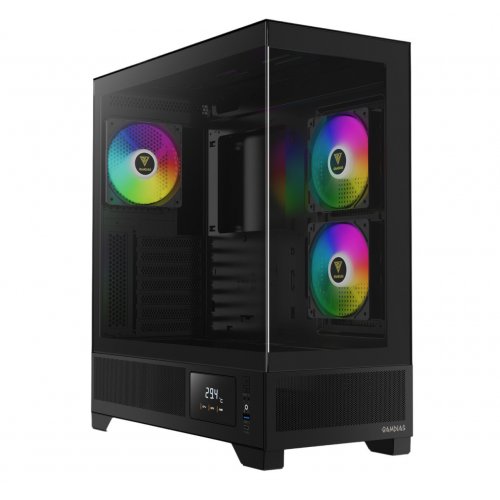 Корпус Gamdias ATLAS M1 Tempered Glass без БЖ (4712960139565) Black (Відновлено продавцем, 893080) купити в Україні: Київ, Львів, Хмельницький, Тернопіль, Івано-Франківськ | Перевірка сумісності, низька ціна, відгуки, характеристики від TELEMART фото