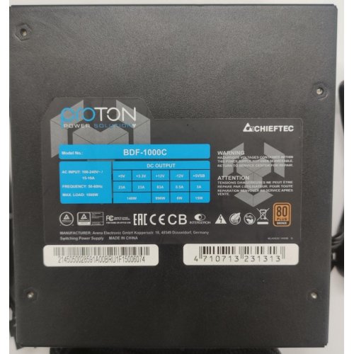 Блок живлення CHIEFTEC Proton 1000W (BDF-1000C) (Відновлено продавцем, 893119) купити в Україні | Telemart фото