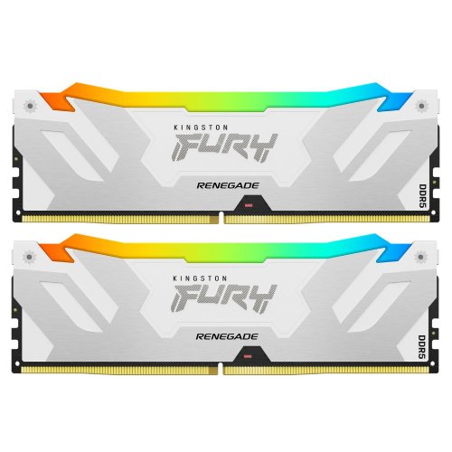 Озп Kingston DDR5 32GB (2x16GB) 6400Mhz FURY Renegade RGB White (KF564C32RWAK2-32) (Відновлено продавцем, 893240) купити в Україні: Київ, Львів, Хмельницький, Тернопіль, Івано-Франківськ | Перевірка сумісності, низька ціна, відгуки, характеристики від TELEMART фото