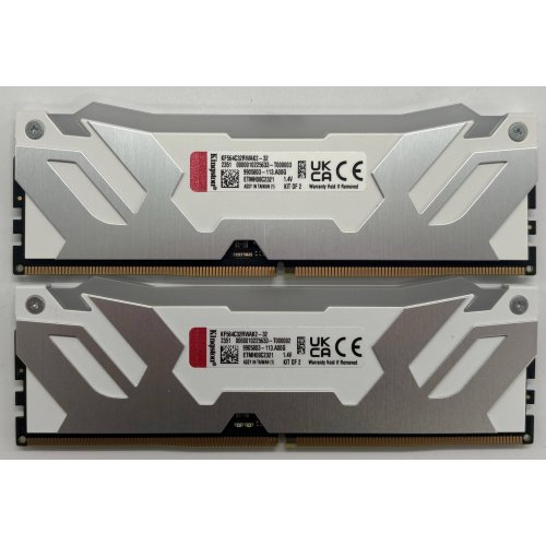 Озп Kingston DDR5 32GB (2x16GB) 6400Mhz FURY Renegade RGB White (KF564C32RWAK2-32) (Відновлено продавцем, 893240) купити в Україні: Київ, Львів, Хмельницький, Тернопіль, Івано-Франківськ | Перевірка сумісності, низька ціна, відгуки, характеристики від TELEMART фото