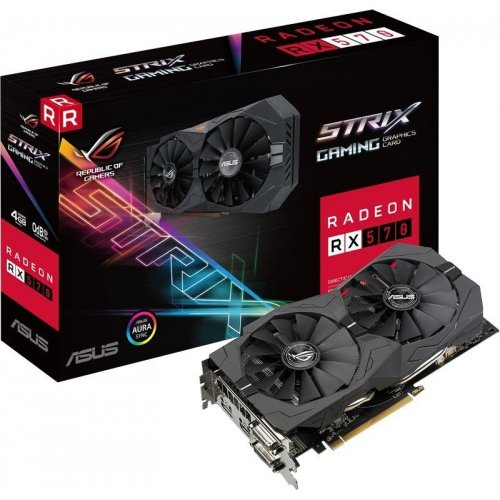 Відеокарта Asus ROG Radeon RX 570 STRIX 4096MB (ROG-STRIX-RX570-4G-GAMING) (Відновлено продавцем, 893255) купити в Україні: Київ, Львів, Хмельницький, Тернопіль, Івано-Франківськ | Перевірка сумісності, низька ціна, відгуки, характеристики від TELEMART фото