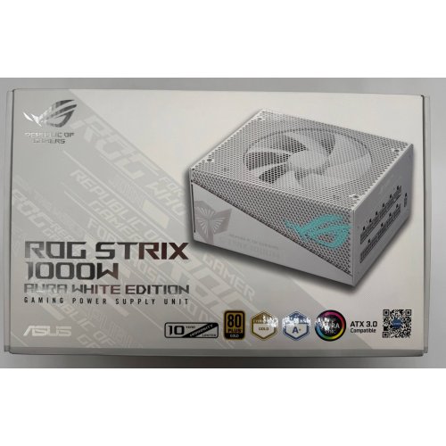 Блок живлення Asus ROG Strix PCIE5 1000W Aura Edition (90YE00P5-B0NA00) White (Відновлено продавцем, 893398) купити в Україні: Київ, Львів, Хмельницький, Тернопіль, Івано-Франківськ | Перевірка сумісності, низька ціна, відгуки, характеристики від TELEMART фото