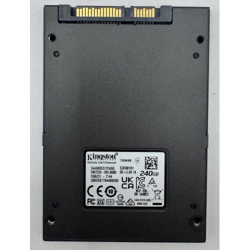 Ssd-диск Kingston SSDNow A400 TLC 240GB 2.5'' (SA400S37/240G) (Восстановлено продавцом, 893583) купить в Украине: Киев, Днепр, Харьков, Одесса  | Проверка совместимости, низкая цена, отзывы, характеристики от TELEMART фото