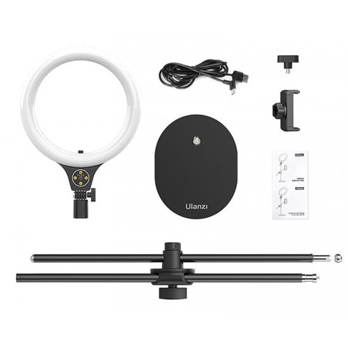Уцінка Ulanzi T1 Overhead Shooting Bracket Ring Light Set 10inch (T1 2517) Black (Сліди використання, 893598) купити в Україні: Київ, Львів, Хмельницький, Тернопіль, Івано-Франківськ | Низька ціна, відгуки, характеристики від TELEMART фото