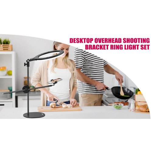 Уцінка Ulanzi T1 Overhead Shooting Bracket Ring Light Set 10inch (T1 2517) Black (Сліди використання, 893598) купити в Україні: Київ, Львів, Хмельницький, Тернопіль, Івано-Франківськ | Низька ціна, відгуки, характеристики від TELEMART фото