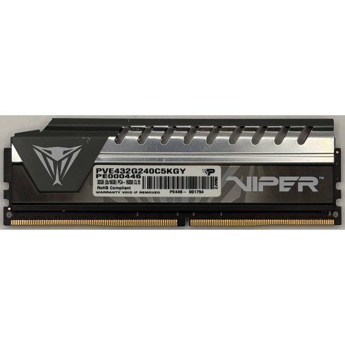 Озу ОЗП Patriot DDR4 16GB 2400Mhz Viper Elite Gray (PVE4161G240C5KGY) (Восстановлено продавцом, 893611) купить в Украине: Киев, Днепр, Харьков, Одесса  | Проверка совместимости, низкая цена, отзывы, характеристики от TELEMART фото