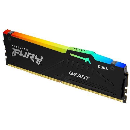 Уценка озу Kingston DDR5 32GB 6000Mhz FURY Beast RGB Black (KF560C36BBEA-32) (Следы использования, 893614) купить в Украине: Киев, Днепр, Харьков, Одесса  | Проверка совместимости, низкая цена, отзывы, характеристики от TELEMART фото