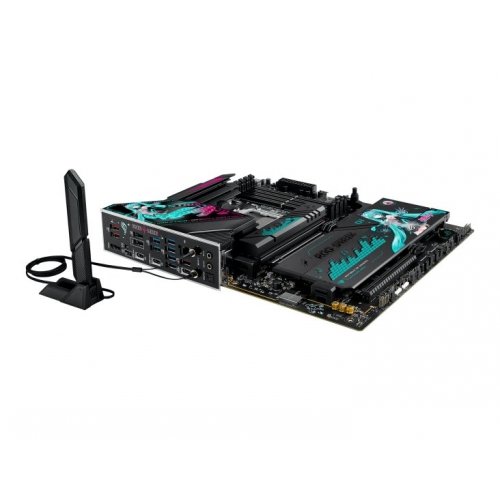Уценка материнская плата Asus ROG STRIX X870E-H GAMING WIFI7 HATSUNE MIKU EDITION (sAM5, AMD X870E) (Отремонтировано производителем, 893635) купить в Украине: Киев, Днепр, Харьков, Одесса  | Проверка совместимости, низкая цена, отзывы, характеристики от TELEMART фото