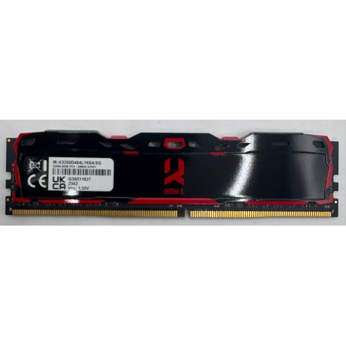 Озп GoodRAM DDR4 8GB 3200Mhz IRDM X Black (IR-X3200D464L16SA/8G) (Відновлено продавцем, 893815) купити в Україні: Київ, Львів, Хмельницький, Тернопіль, Івано-Франківськ | Перевірка сумісності, низька ціна, відгуки, характеристики від TELEMART фото