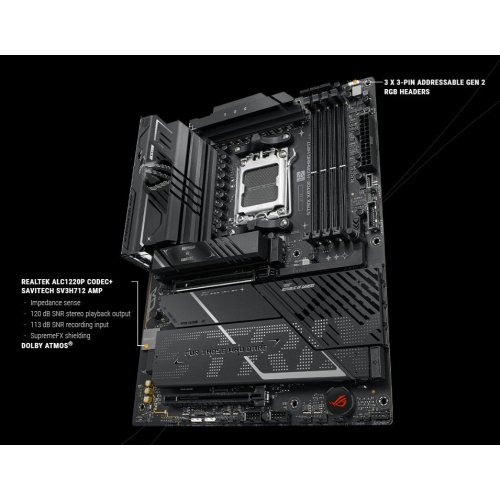 Уценка материнская плата Asus ROG STRIX X870E-H GAMING WIFI7 (sAM5, AMD X870E) (Вскрытая упаковка, 894074) купить в Украине: Киев, Днепр, Харьков, Одесса  | Проверка совместимости, низкая цена, отзывы, характеристики от TELEMART фото