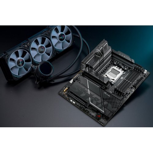 Уценка материнская плата Asus ROG STRIX X870E-H GAMING WIFI7 (sAM5, AMD X870E) (Вскрытая упаковка, 894074) купить в Украине: Киев, Днепр, Харьков, Одесса  | Проверка совместимости, низкая цена, отзывы, характеристики от TELEMART фото