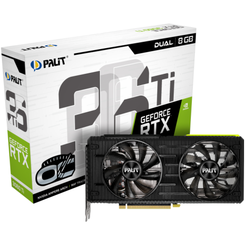 Відеокарта Palit GeForce RTX 3060 Ti Dual V1 OC 8192MB (NE6306TS19P2-190AD) LHR (Відновлено продавцем, 894110) купити в Україні: Київ, Львів, Хмельницький, Тернопіль, Івано-Франківськ | Перевірка сумісності, низька ціна, відгуки, характеристики від TELEMART фото