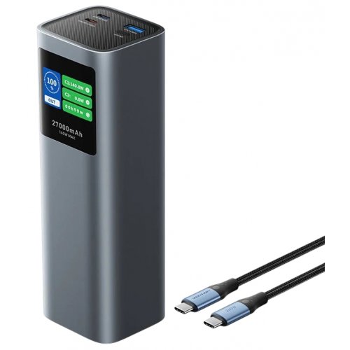Powerbank Vention 27000mAh 140W (FKEH0) Gray купить в Украине: Киев, Днепр, Харьков, Одесса  | Низкая цена, отзывы, характеристики от TELEMART фото