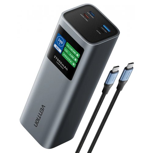 Powerbank Vention 27000mAh 140W (FKEH0) Gray купить в Украине: Киев, Днепр, Харьков, Одесса  | Низкая цена, отзывы, характеристики от TELEMART фото