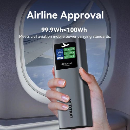 Powerbank Vention 27000mAh 140W (FKEH0) Gray купить в Украине: Киев, Днепр, Харьков, Одесса  | Низкая цена, отзывы, характеристики от TELEMART фото