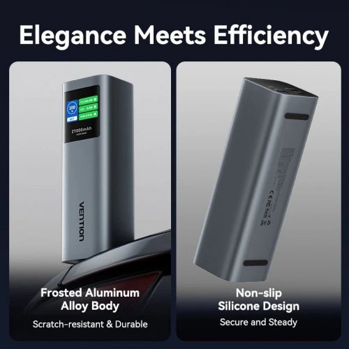 Powerbank Vention 27000mAh 140W (FKEH0) Gray купить в Украине: Киев, Днепр, Харьков, Одесса  | Низкая цена, отзывы, характеристики от TELEMART фото