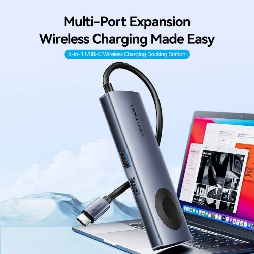 USB-хаб Vention USB Type-C 6 in 1 (TPMHB) Gray купить в Украине: Киев, Днепр, Харьков, Одесса  | Низкая цена, отзывы, характеристики от TELEMART фото