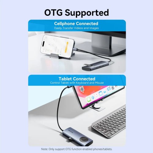 USB-хаб Vention USB Type-C 6 in 1 (TPMHB) Gray купить в Украине: Киев, Днепр, Харьков, Одесса  | Низкая цена, отзывы, характеристики от TELEMART фото