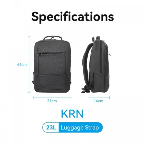 Рюкзак Vention 15.6" Water-Repellent Laptop Backpack (KRNB0) Black купить в Украине: Киев, Днепр, Харьков, Одесса  | Низкая цена, отзывы, характеристики от TELEMART фото