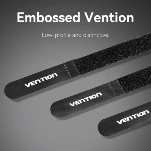 Кабельные стяжки на липучке Vention Hook & Loop Cable Tie 12cm (VWW-Y248-24P) Black купить в Украине | Telemart фото