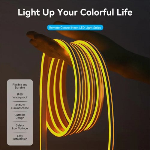 Світлодіодна неонова стрічка Vention Silicone Neon LED Strip Lights with IR Remote 5V 1m (PAEWF) купити в Україні: Київ, Львів, Хмельницький, Тернопіль, Івано-Франківськ | Низька ціна, відгуки, характеристики від TELEMART фото