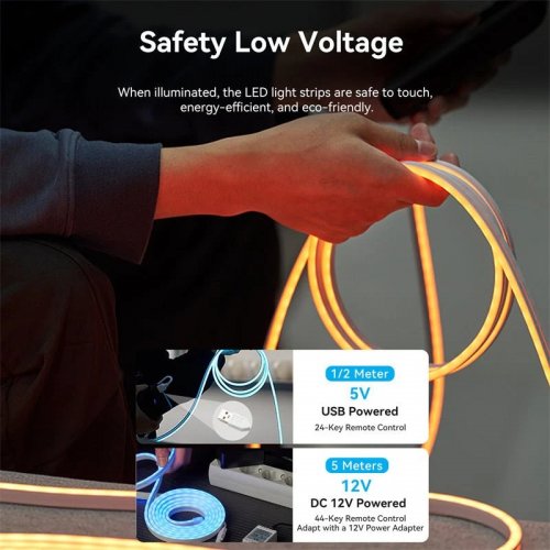 Світлодіодна неонова стрічка Vention Silicone Neon LED Strip Lights with IR Remote 5V 1m (PAEWF) купити в Україні: Київ, Львів, Хмельницький, Тернопіль, Івано-Франківськ | Низька ціна, відгуки, характеристики від TELEMART фото