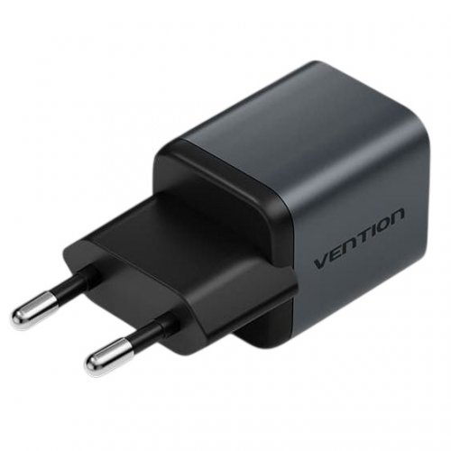 Мережевий зарядний пристрій Vention GaN USB Type-C 20W (FEVH0-EU) Gray купити в Україні: Київ, Львів, Хмельницький, Тернопіль, Івано-Франківськ | Низька ціна, відгуки, характеристики від TELEMART фото