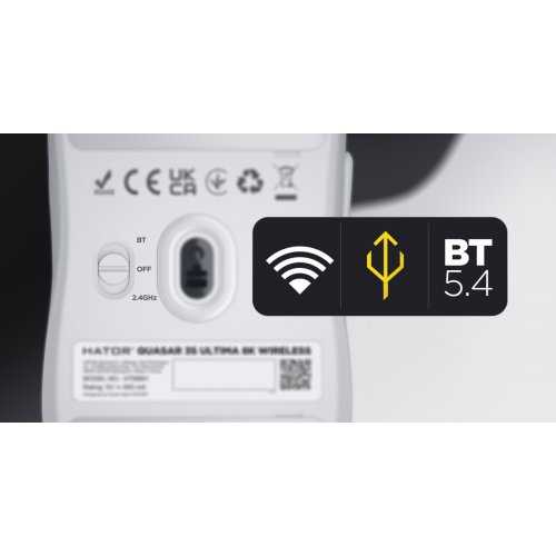 Миша HATOR Quasar 3S Ultima 8K Wireless (HTM660) Black купити в Україні: Київ, Львів, Хмельницький, Тернопіль, Івано-Франківськ | Низька ціна, відгуки, характеристики від TELEMART фото