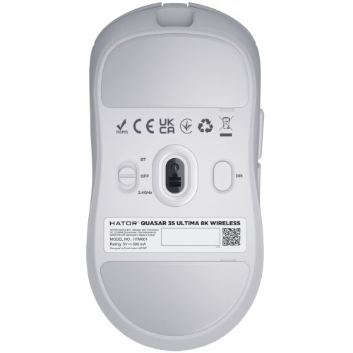 Миша HATOR Quasar 3S Ultima 8K Wireless (HTM661) White купити в Україні: Київ, Львів, Хмельницький, Тернопіль, Івано-Франківськ | Низька ціна, відгуки, характеристики від TELEMART фото