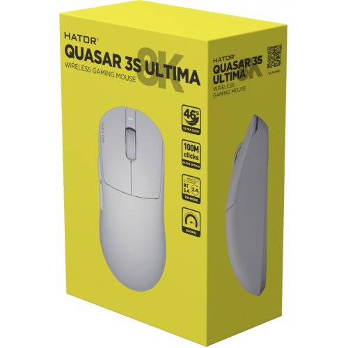 Миша HATOR Quasar 3S Ultima 8K Wireless (HTM661) White купити в Україні: Київ, Львів, Хмельницький, Тернопіль, Івано-Франківськ | Низька ціна, відгуки, характеристики від TELEMART фото