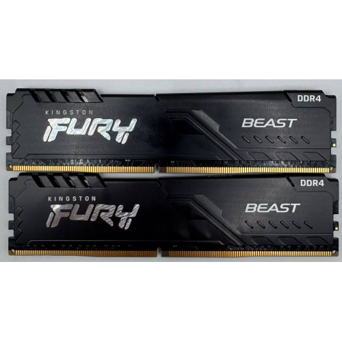 Озп Kingston DDR4 16GB (2x8GB) 3200Mhz FURY Beast Black (KF432C16BBK2/16) (Відновлено продавцем, 894440) купити в Україні: Київ, Львів, Хмельницький, Тернопіль, Івано-Франківськ | Перевірка сумісності, низька ціна, відгуки, характеристики від TELEMART фото