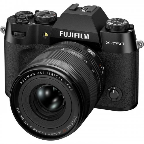 Беззеркальный фотоаппарат Fujifilm X-T50 Kit (16-50mm f/2.8-4.8) R LM WR (16828478) Black купить в Украине | Telemart фото