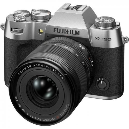 Бездзеркальний фотоапарат Fujifilm X-T50 Kit (16-50mm f/2.8-4.8) R LM WR (16828569) Silver купити в Україні | Telemart фото