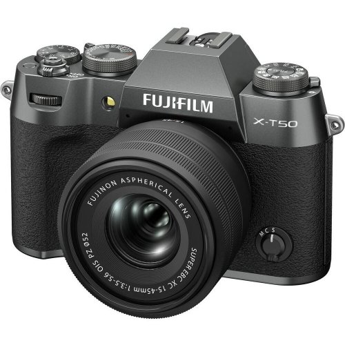 Беззеркальный фотоаппарат Fujifilm X-T50 Kit (15-45mm f/3.5-5.6) (16828923) Charcoal Silver купить в Украине | Telemart фото