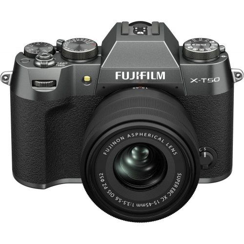 Беззеркальный фотоаппарат Fujifilm X-T50 Kit (15-45mm f/3.5-5.6) (16828923) Charcoal Silver купить в Украине | Telemart фото